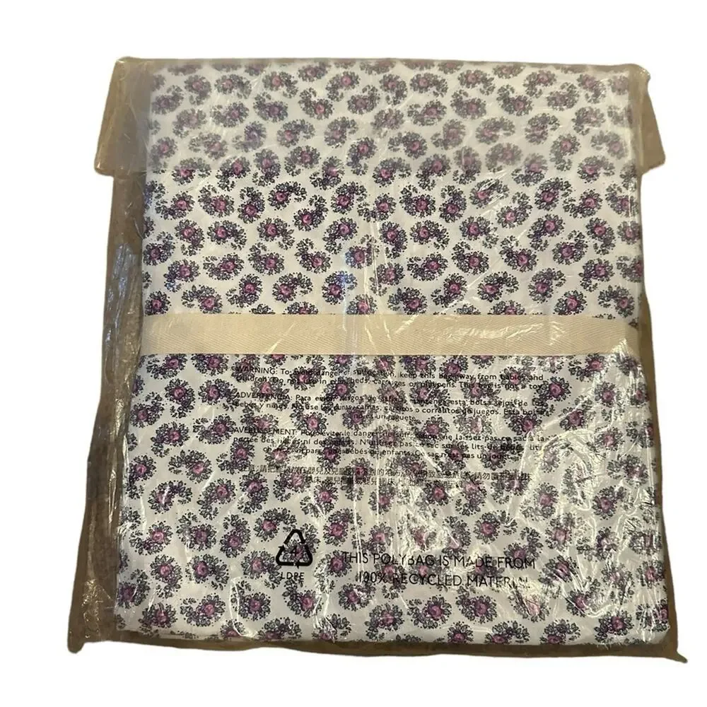 J. Crew Twin/Twin XL Duvet Set in‎ Purple & White Paisley Print NEW